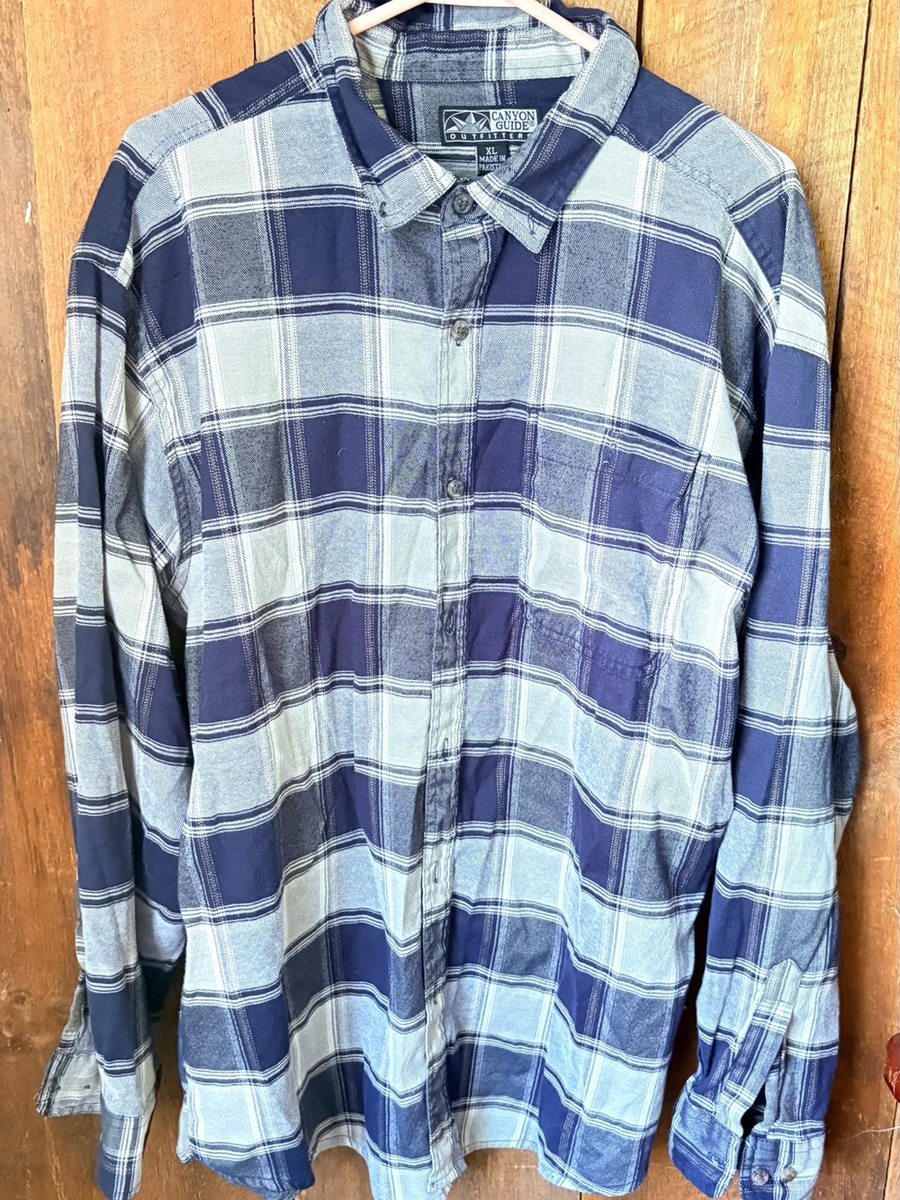 Canyon Guide Men’s Navy & Light Blue Plaid Button-Down Shirt